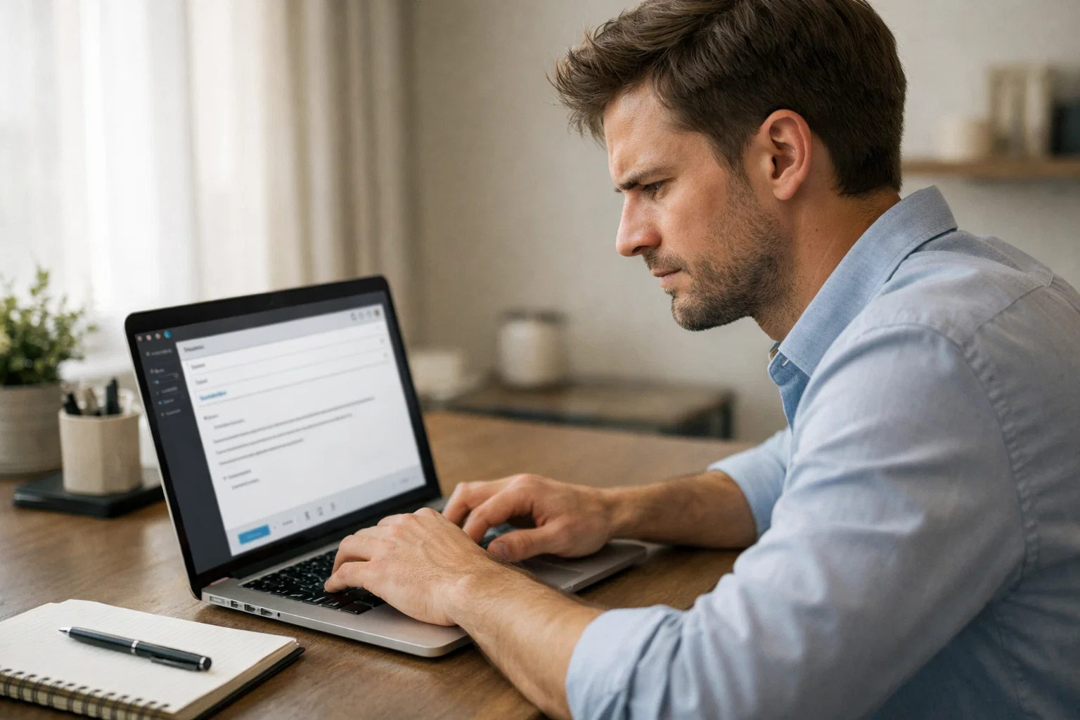 Personne utilisant un ordinateur portable pour contacter le support client