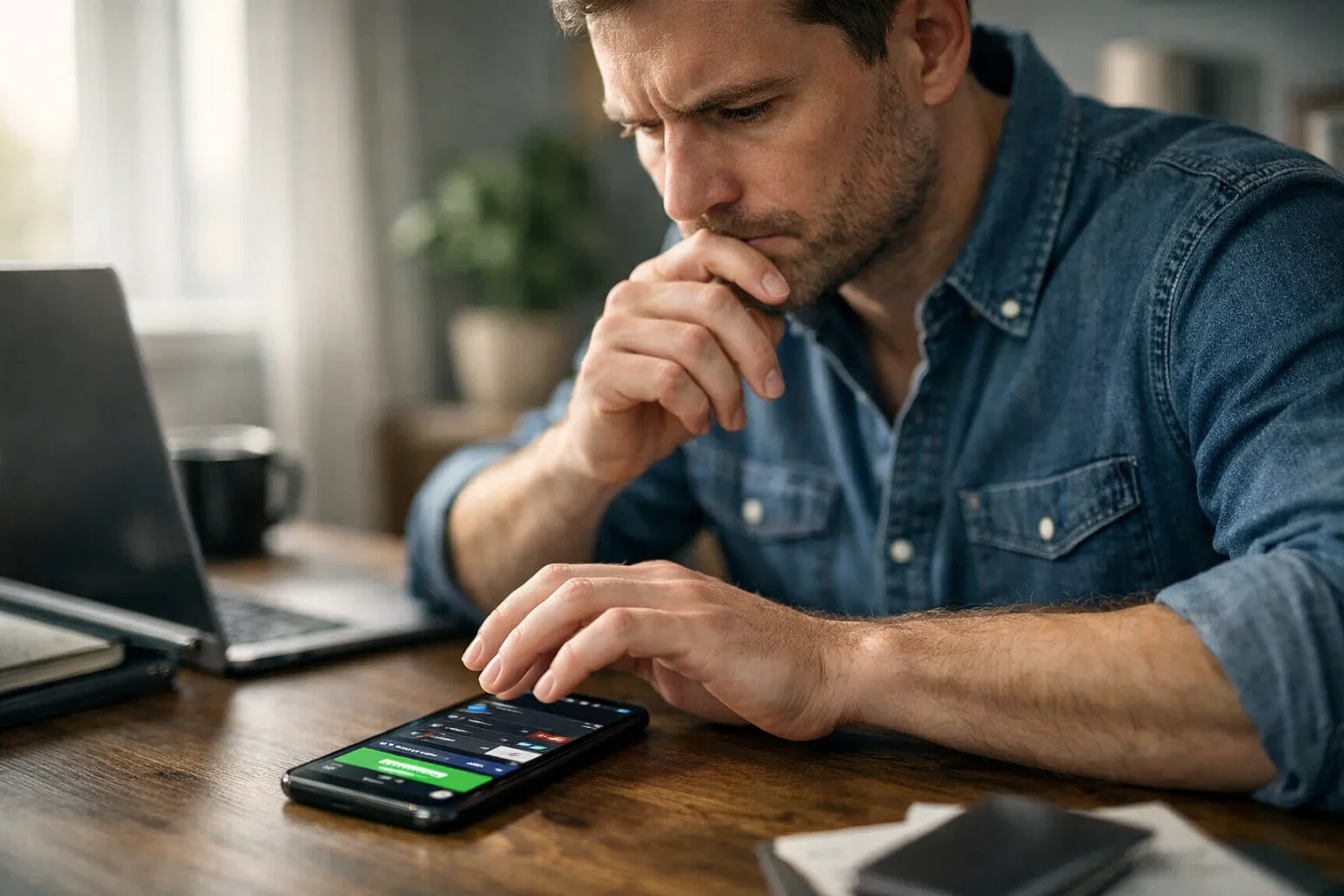 Personne hésitant devant un écran de paris sportifs