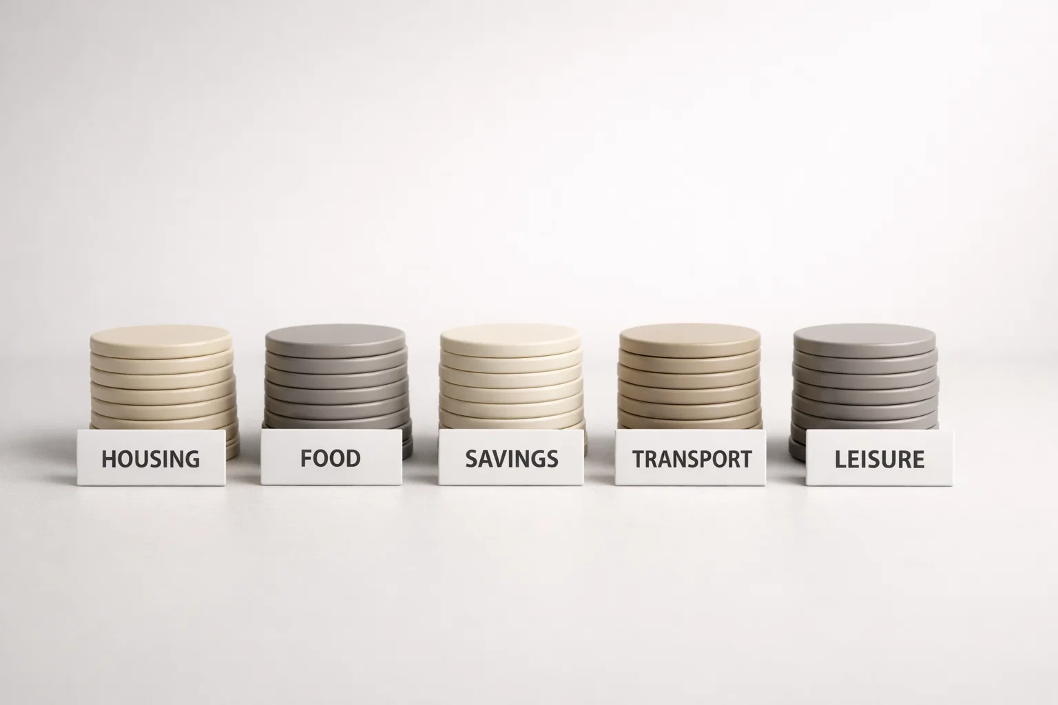 Représentation visuelle d'un budget divisé en portions égales