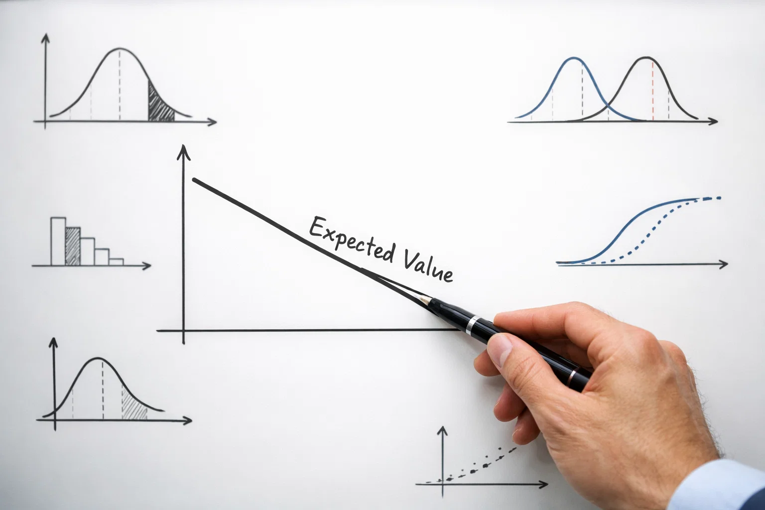 Graphique montrant une courbe de probabilités et de pertes