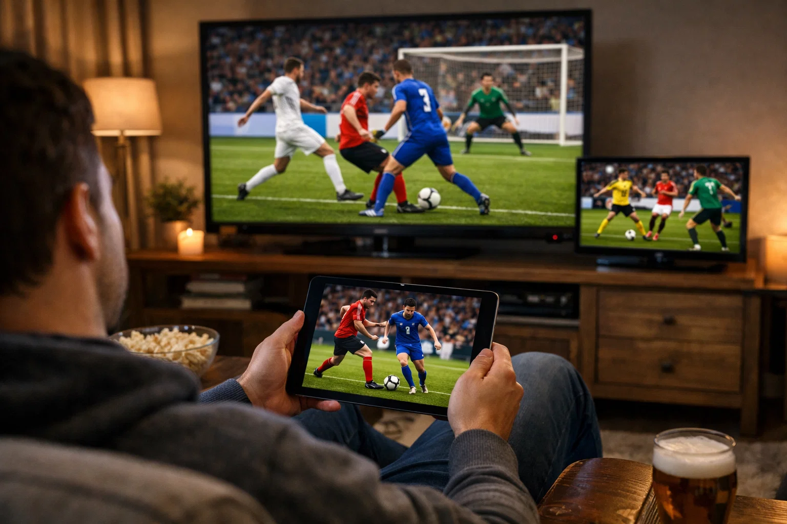 Analyste étudiant des statistiques de football sur écran