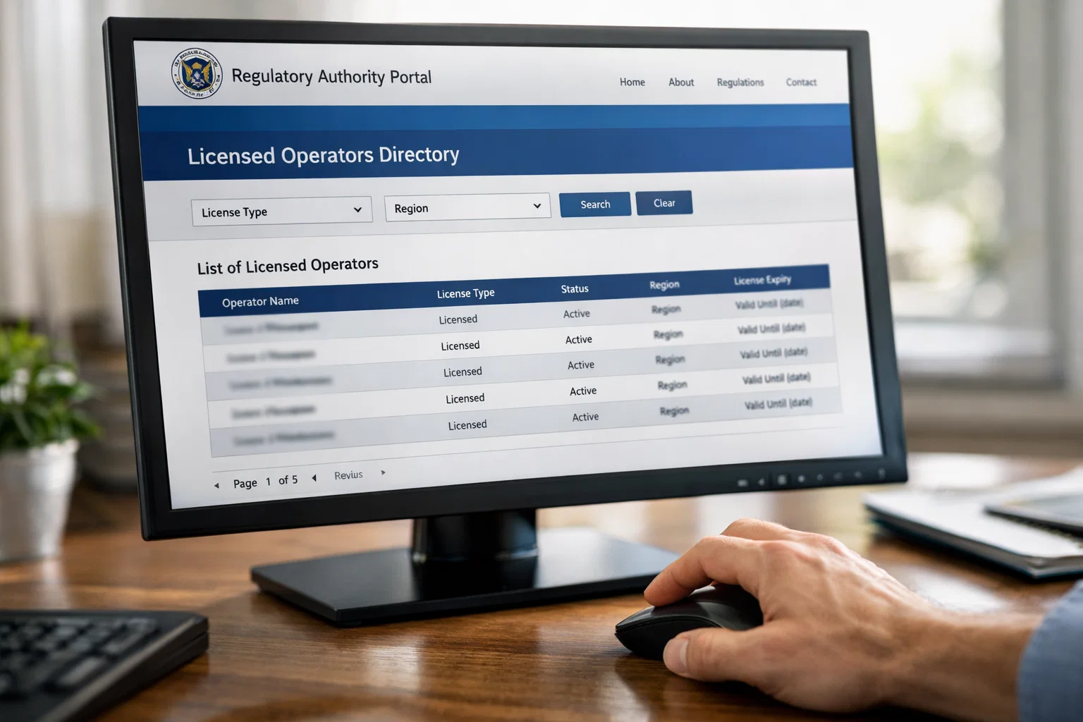 Écran montrant la vérification d'un site sur le portail ANJ