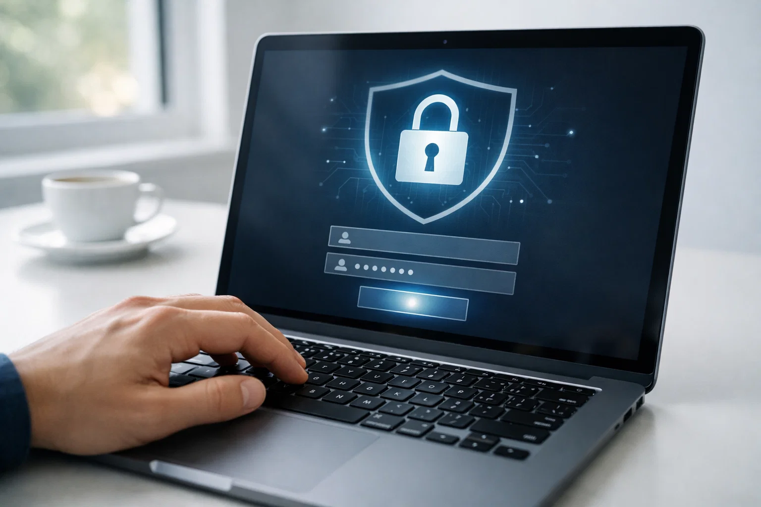 Cadenas de sécurité numérique sur fond d'interface de site web