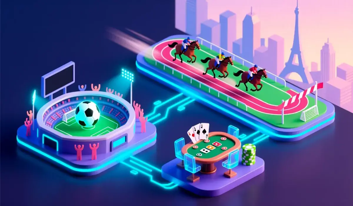 Illustration isométrique des trois types de paris autorisés en France